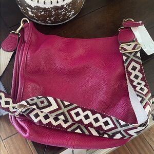 Pink Leather Shoulder Bag